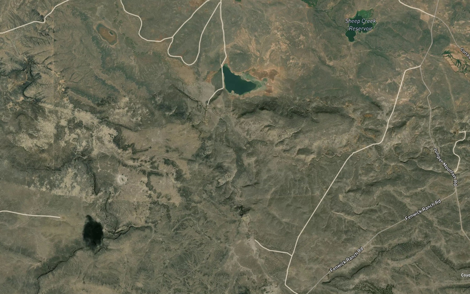 Satellite map of the Coyote Creek Reservoir