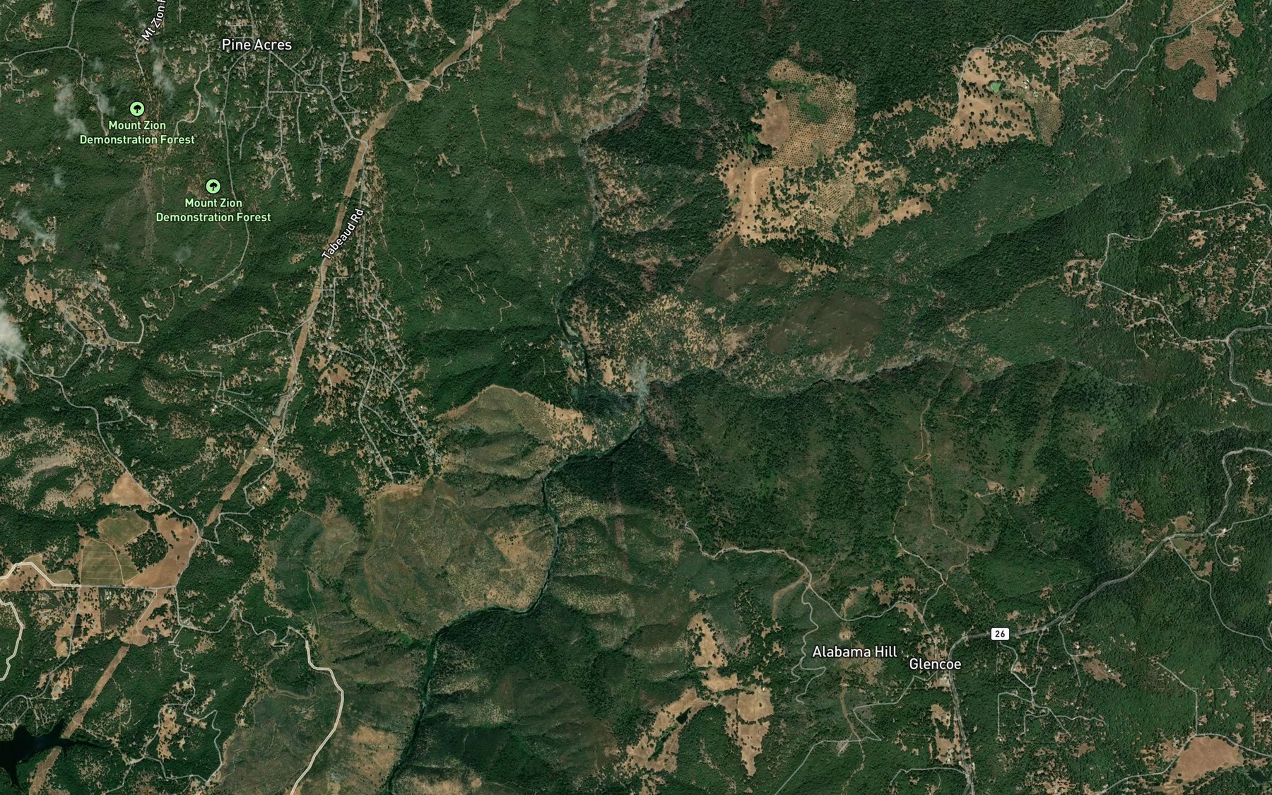 Satellite map of the North Fork Mokelumne River