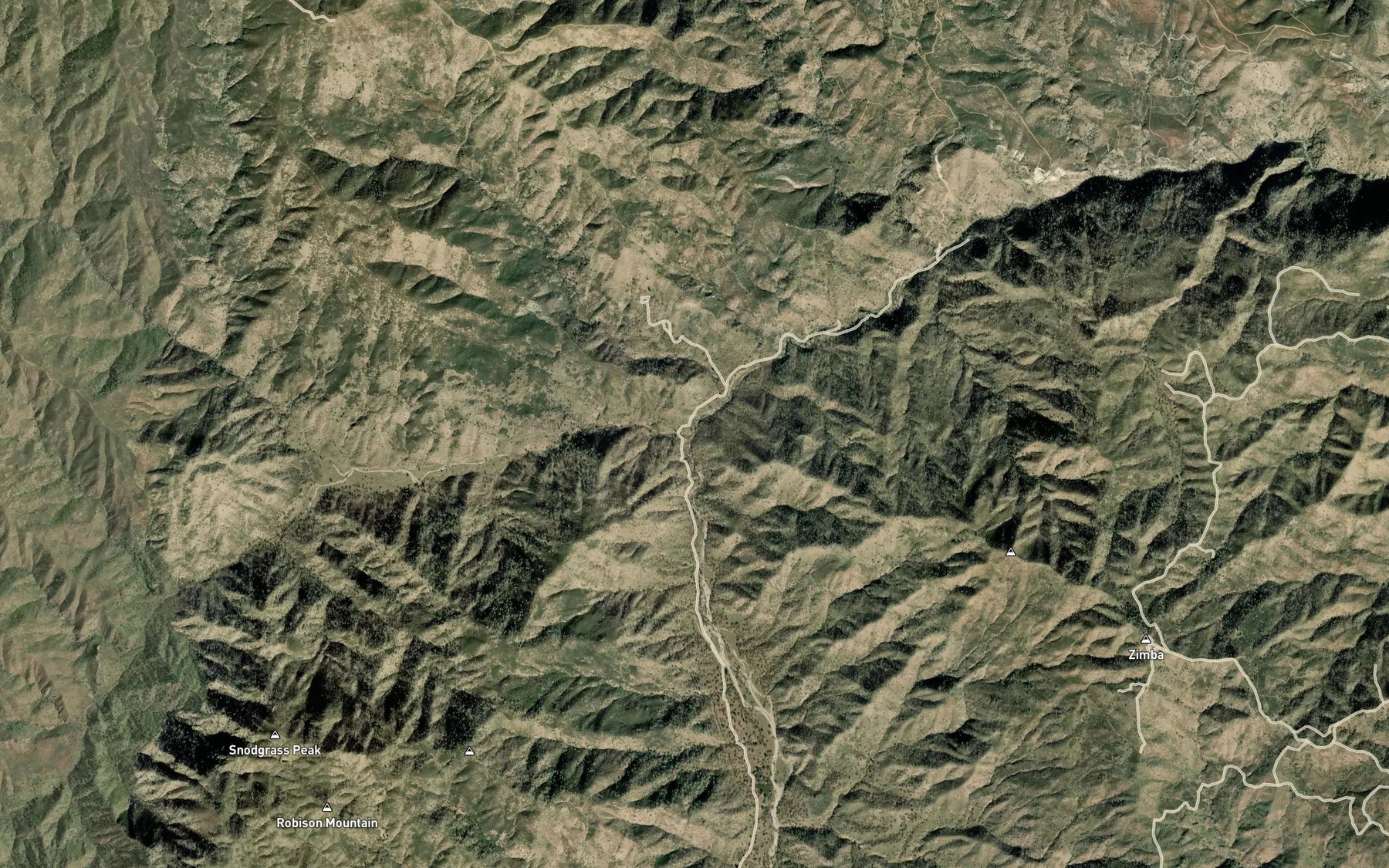 Satellite map of the Robison Creek