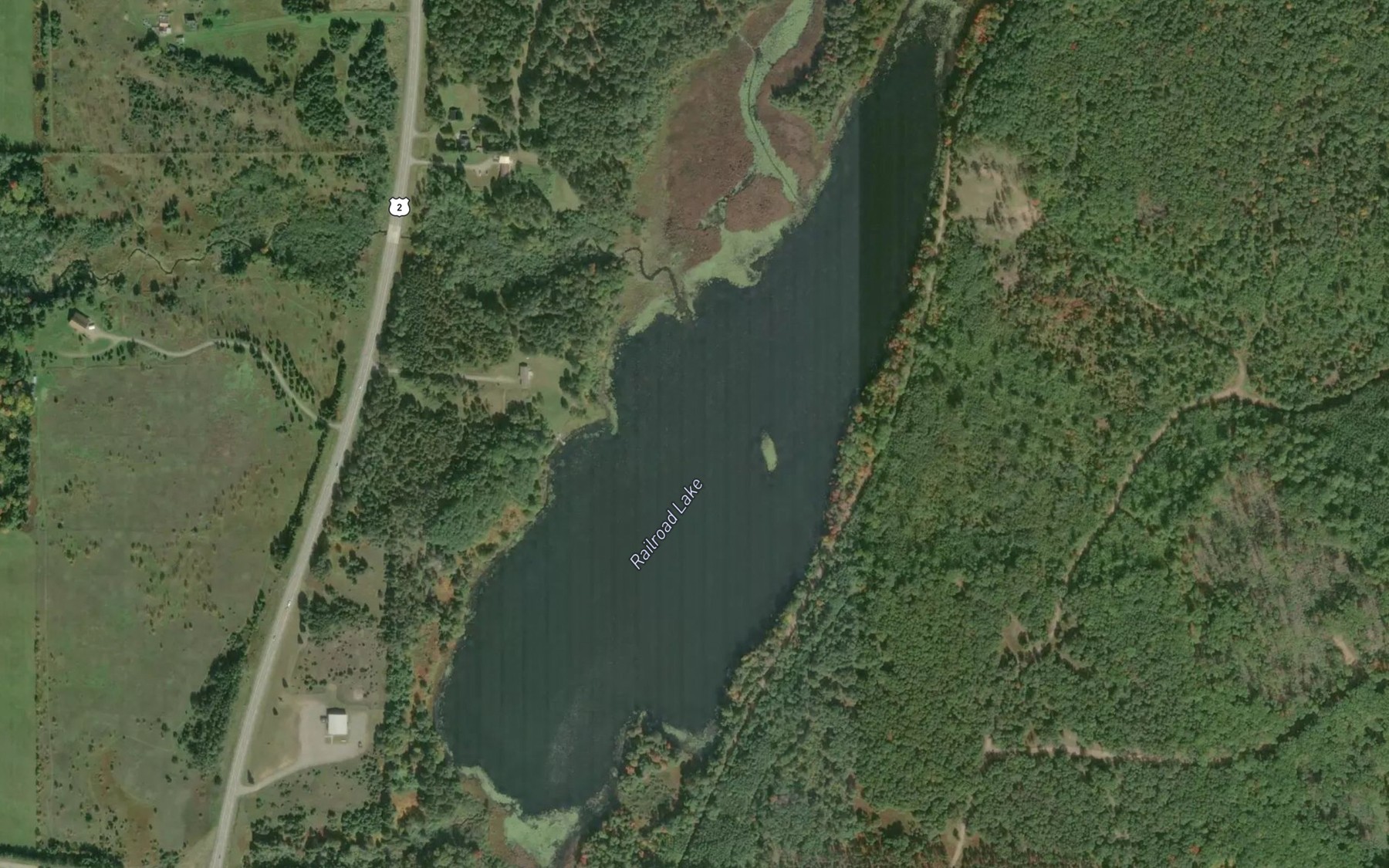 Satellite map of the Railroad Lake
