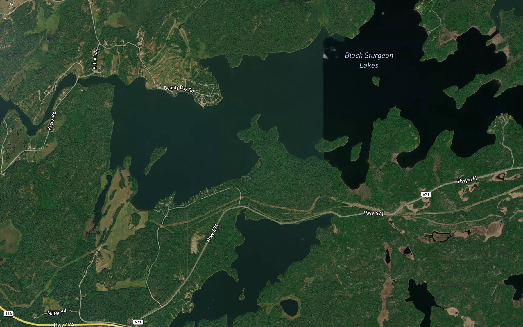 Satellite map of the Island Creek
