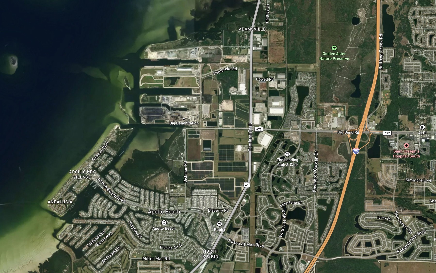 Satellite map of the Jackson Branch
