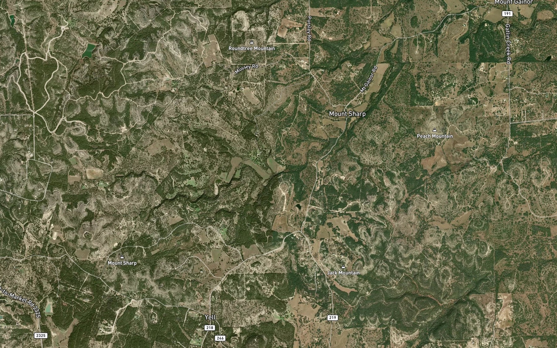 Satellite map of the Freestone Branch