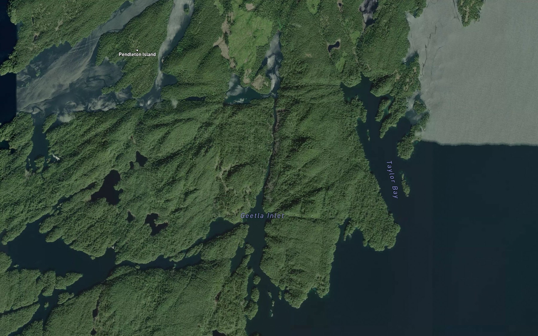 Satellite map of the Geetla Inlet