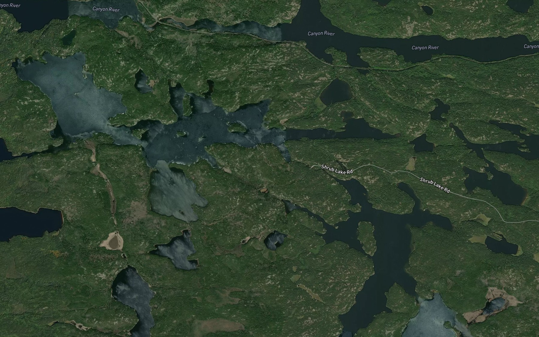 Satellite map of the Daniels Creek