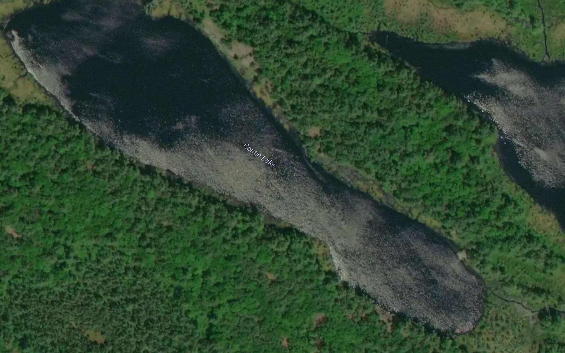 Satellite map of the Contin Lake