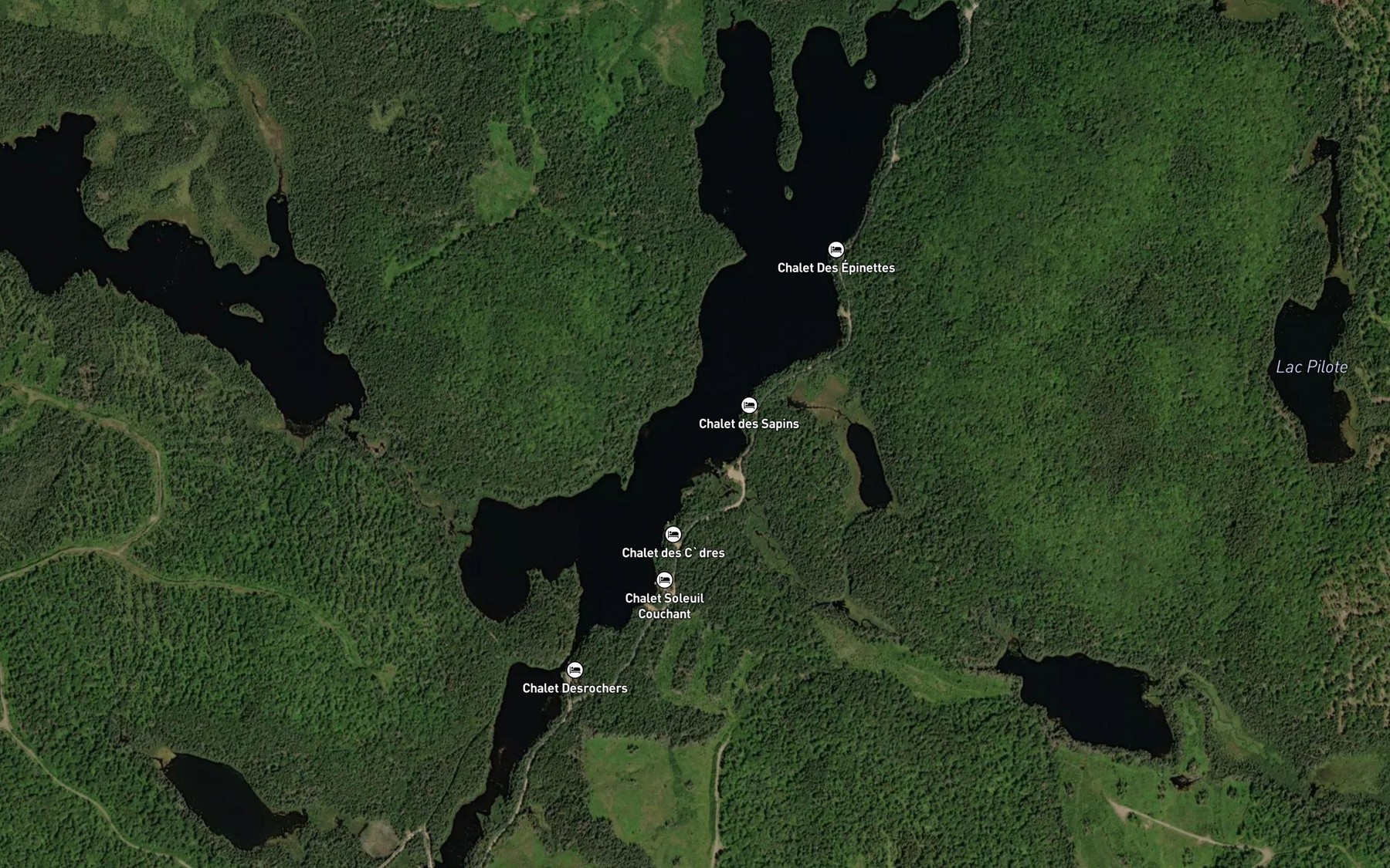Satellite map of the Lac Desrochers