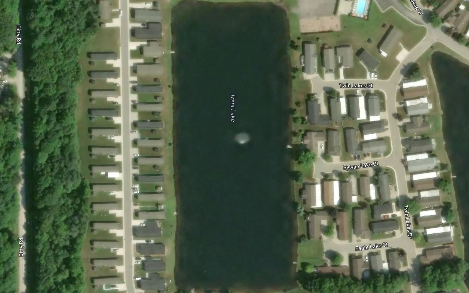 Satellite map of the Trent Lake