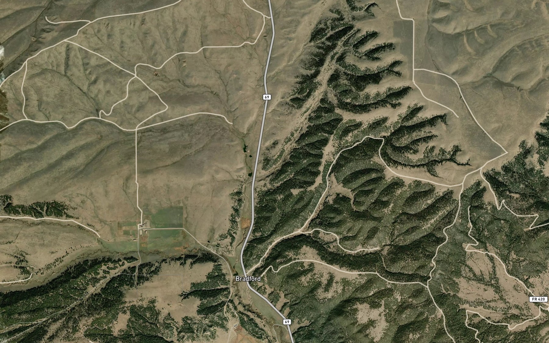 Satellite map of the Bailey Spring