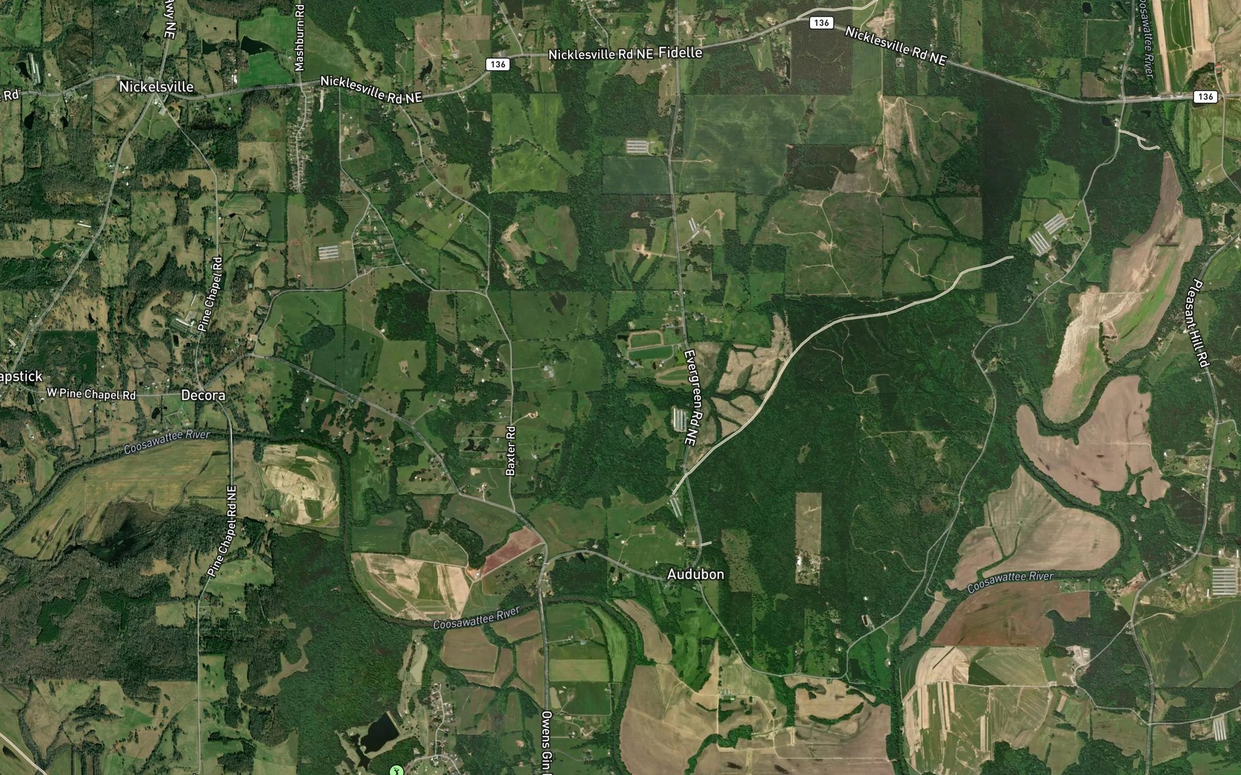Satellite map of the Jackson Branch