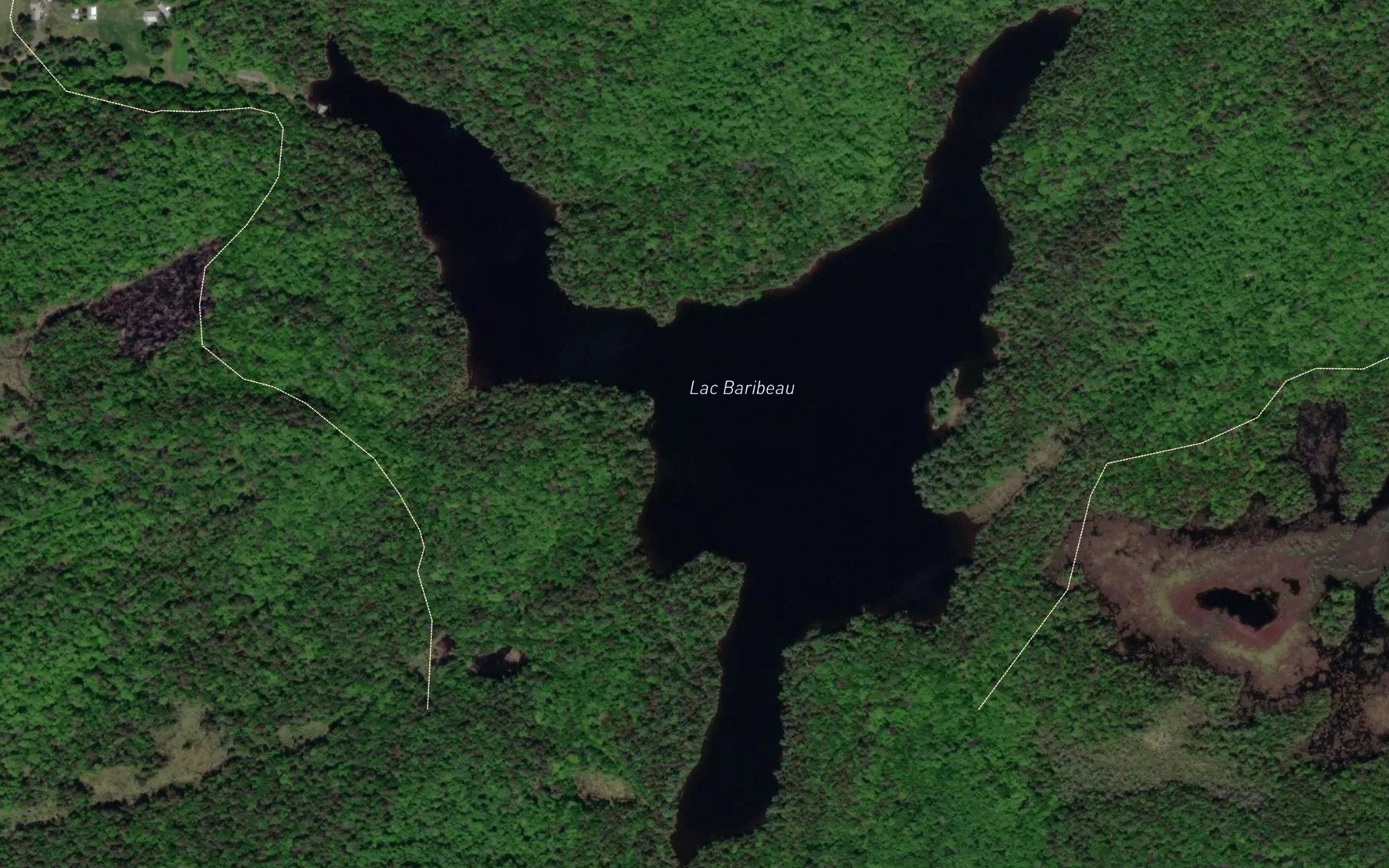 Satellite map of the Lac Baribeau