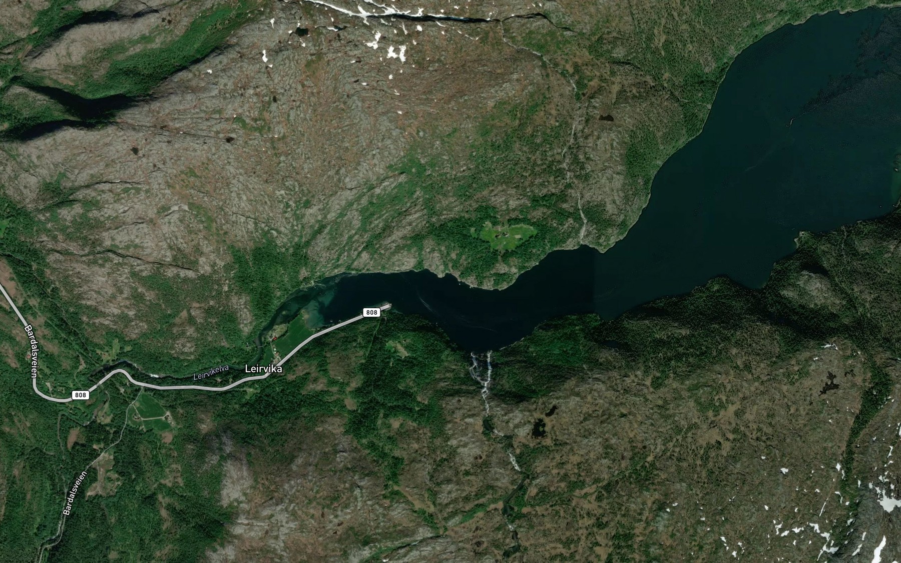 Satellite map of the Tjeldbaervika