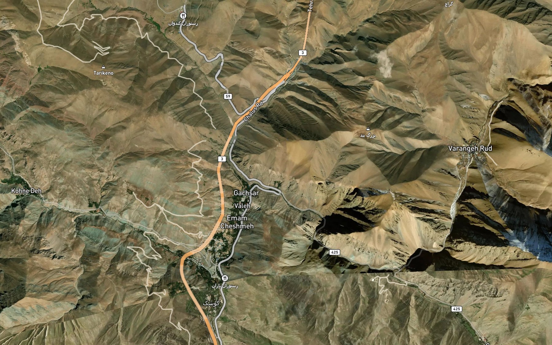 Satellite map of the Cheshmeh-ye Kabudbisheh