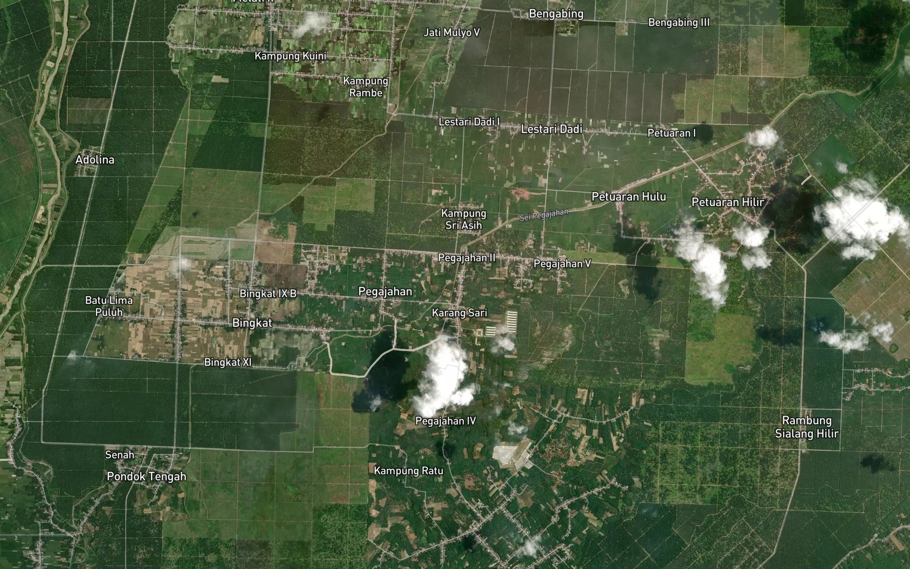 Satellite map of the Sungai Pegajahan