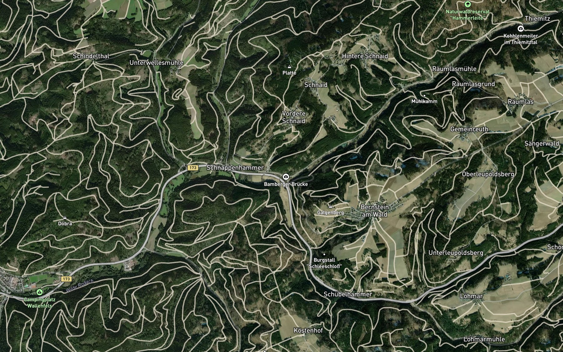 Satellite map of the Thiemitz