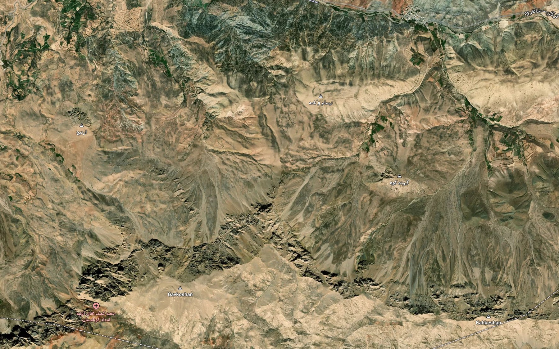 Satellite map of the Cheshmeh-ye Gapa