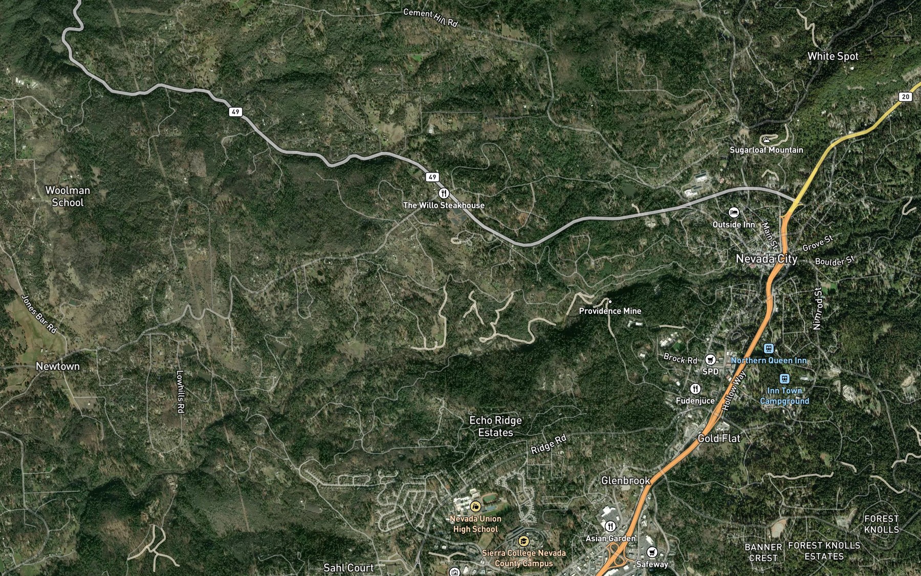 Satellite map of the Deer Creek Ditch
