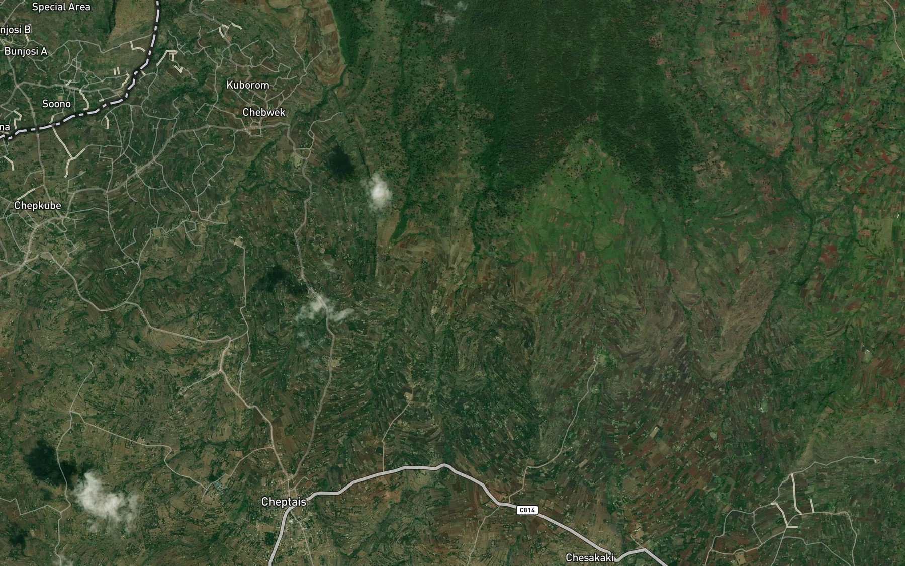 Satellite map of the Sasuri Falls