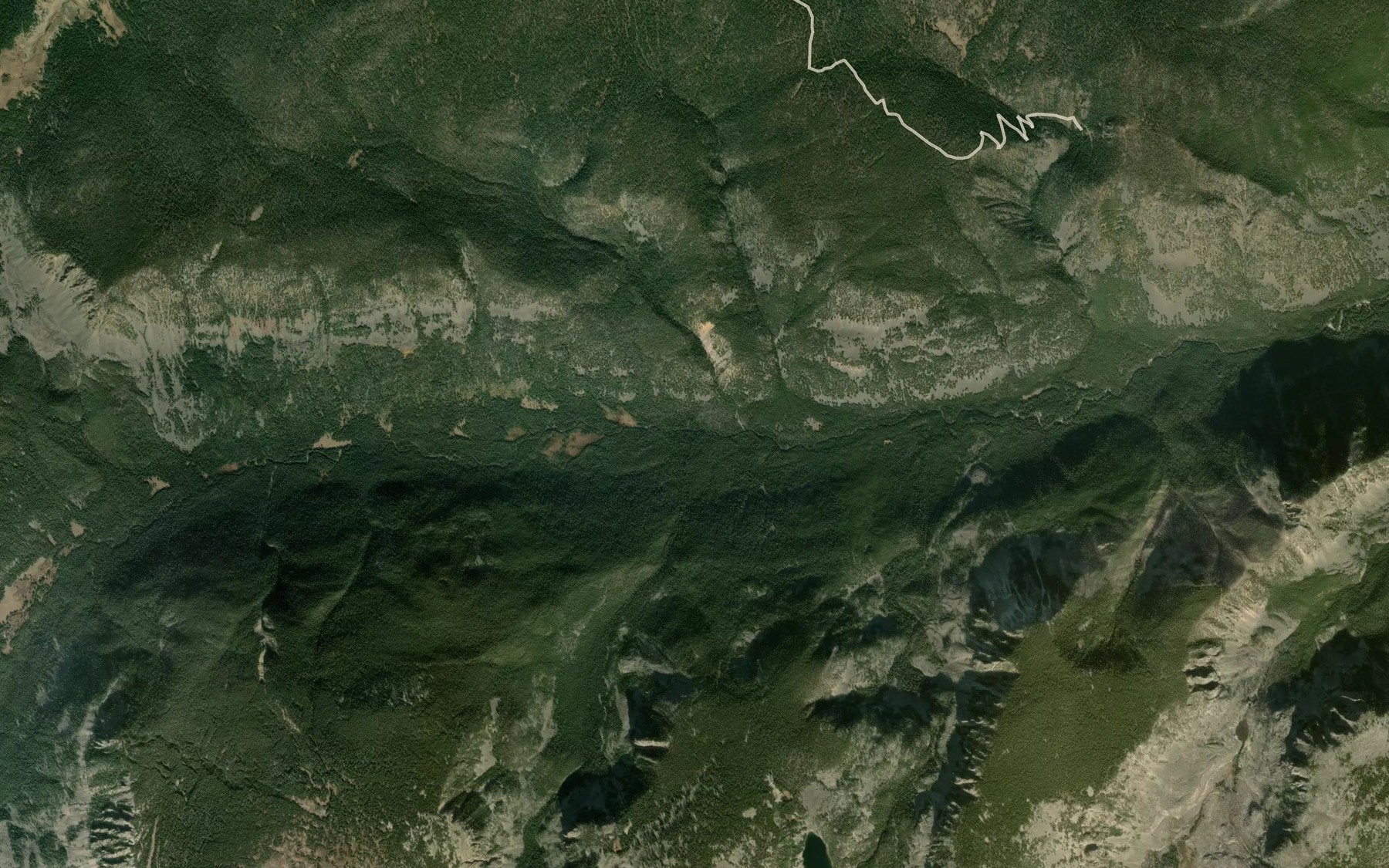 Satellite map of the Lightning Creek