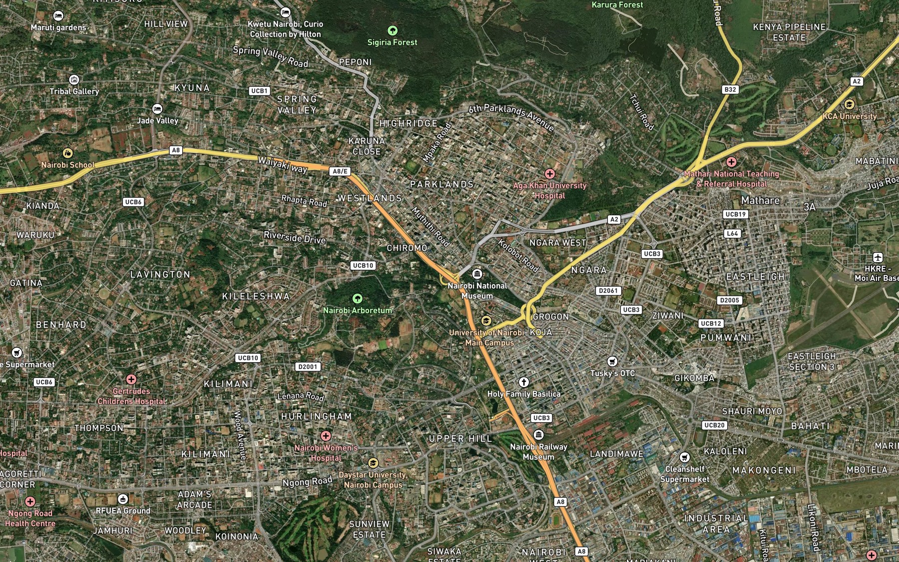 Satellite map of the MasongaWaiRiver