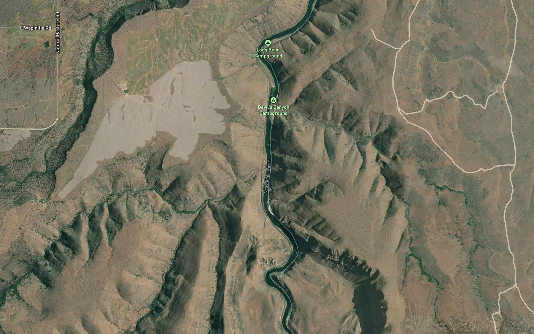 Satellite map of the Nena Creek