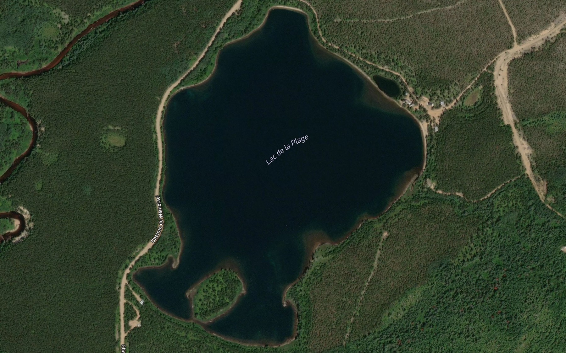 Satellite map of the Lac de la Plage