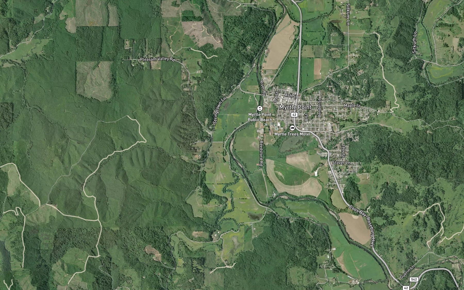 Satellite map of the Matheny Creek
