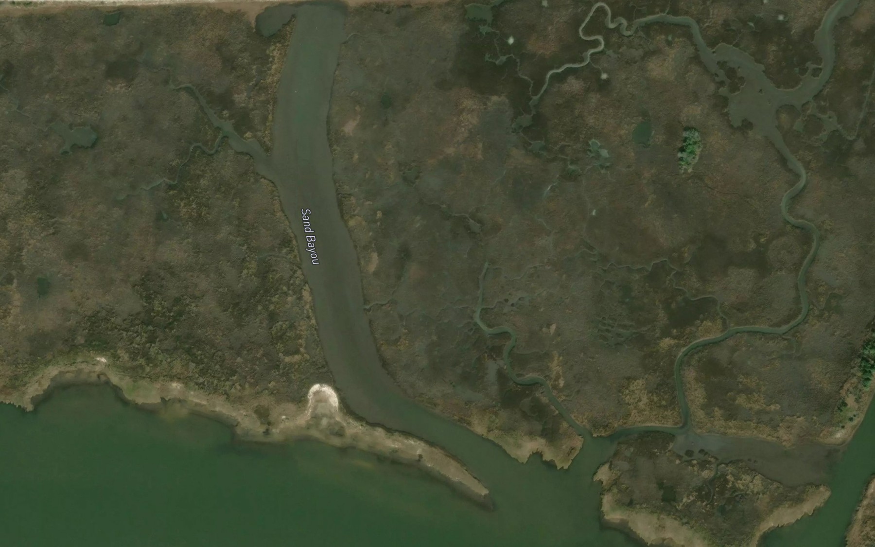 Satellite map of the Sand Bayou