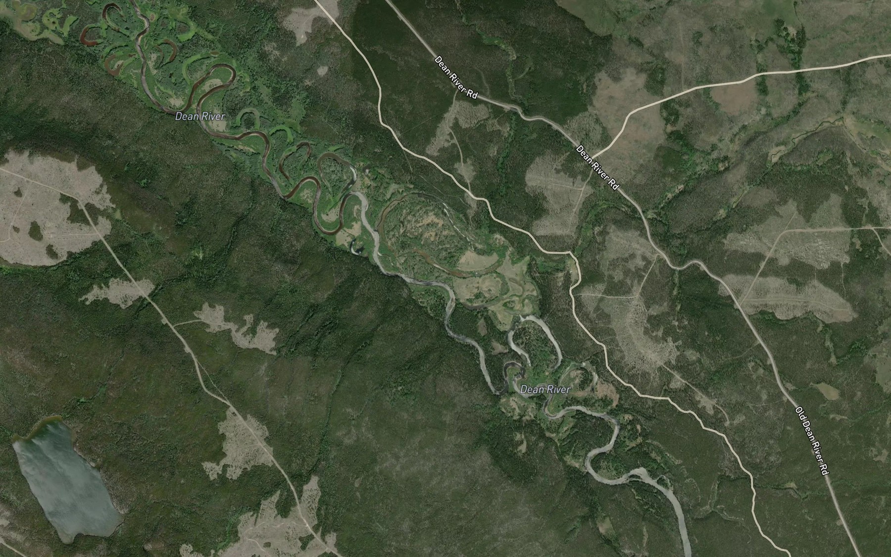Satellite map of the Tanswanket Creek