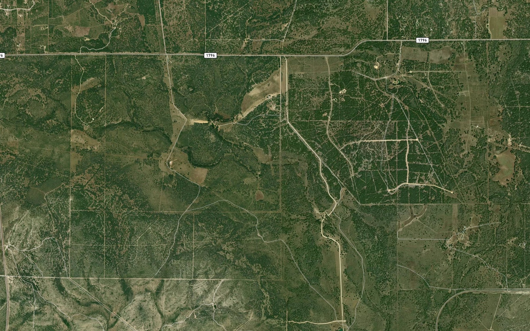 Satellite map of the Comanche Creek