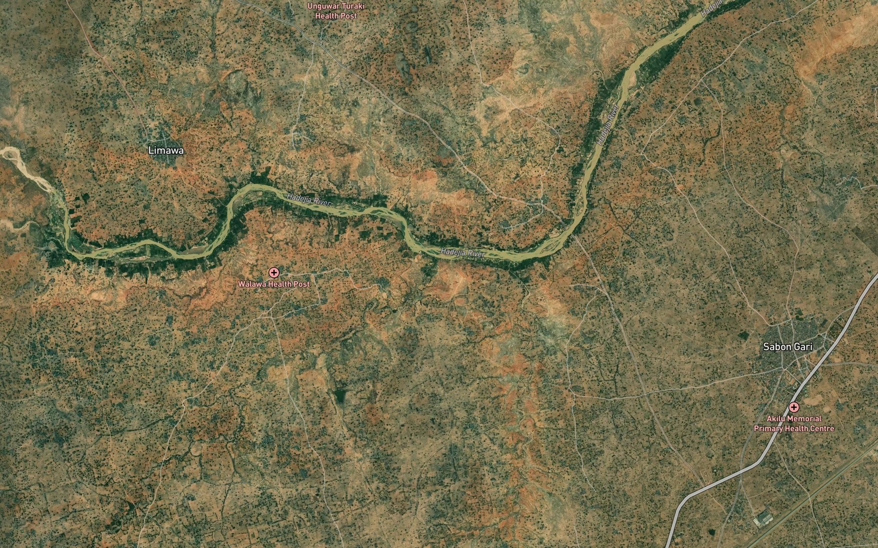 Satellite map of the River Sagi