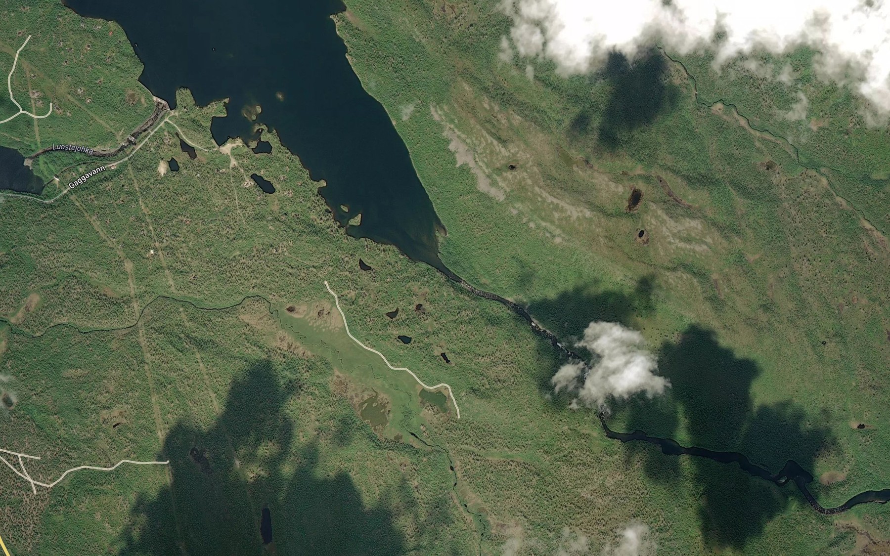 Satellite map of the Luostejohka