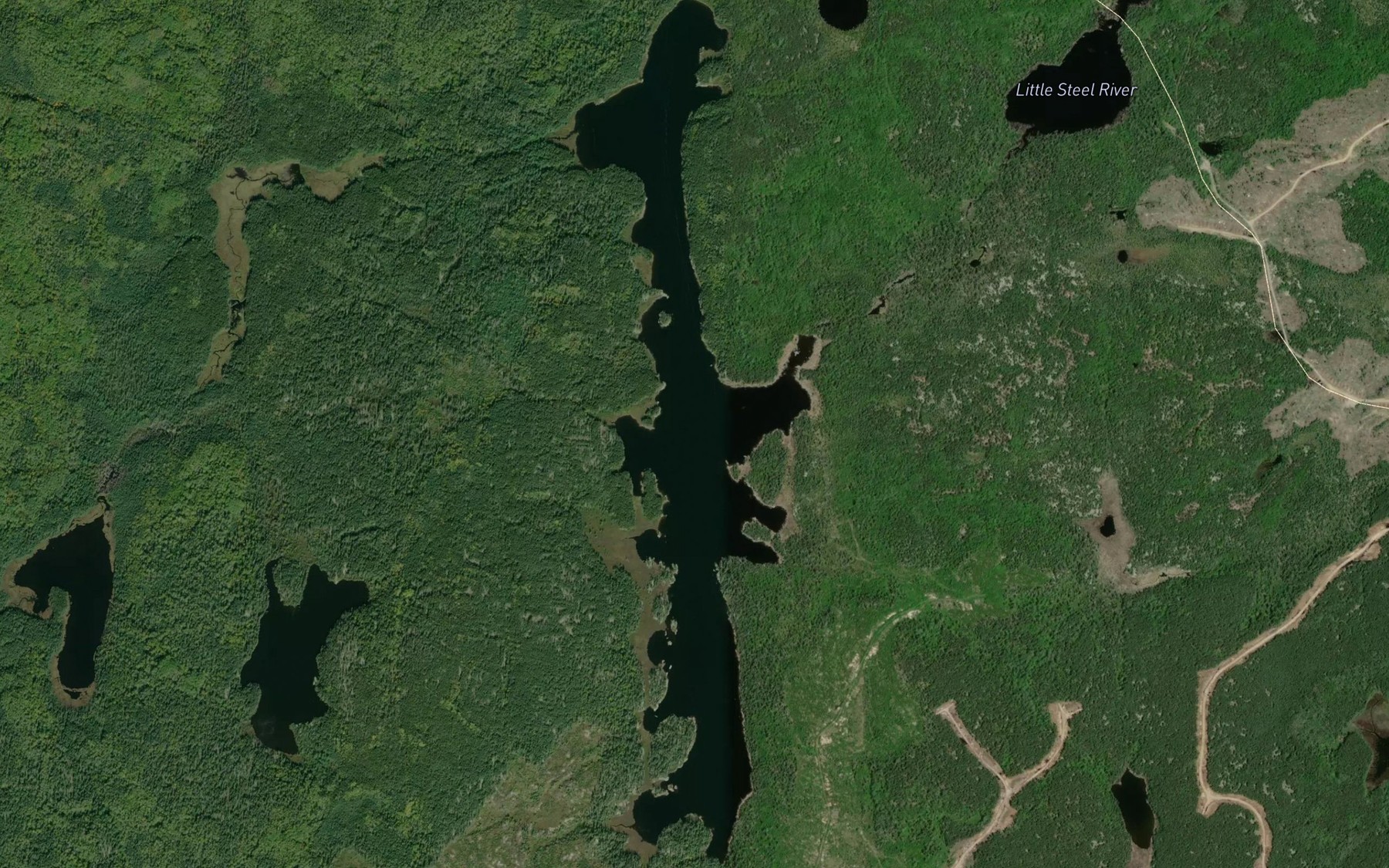 Satellite map of the Ragged Lake