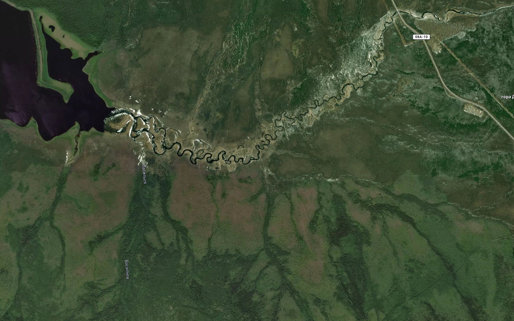 Satellite map of the Duga