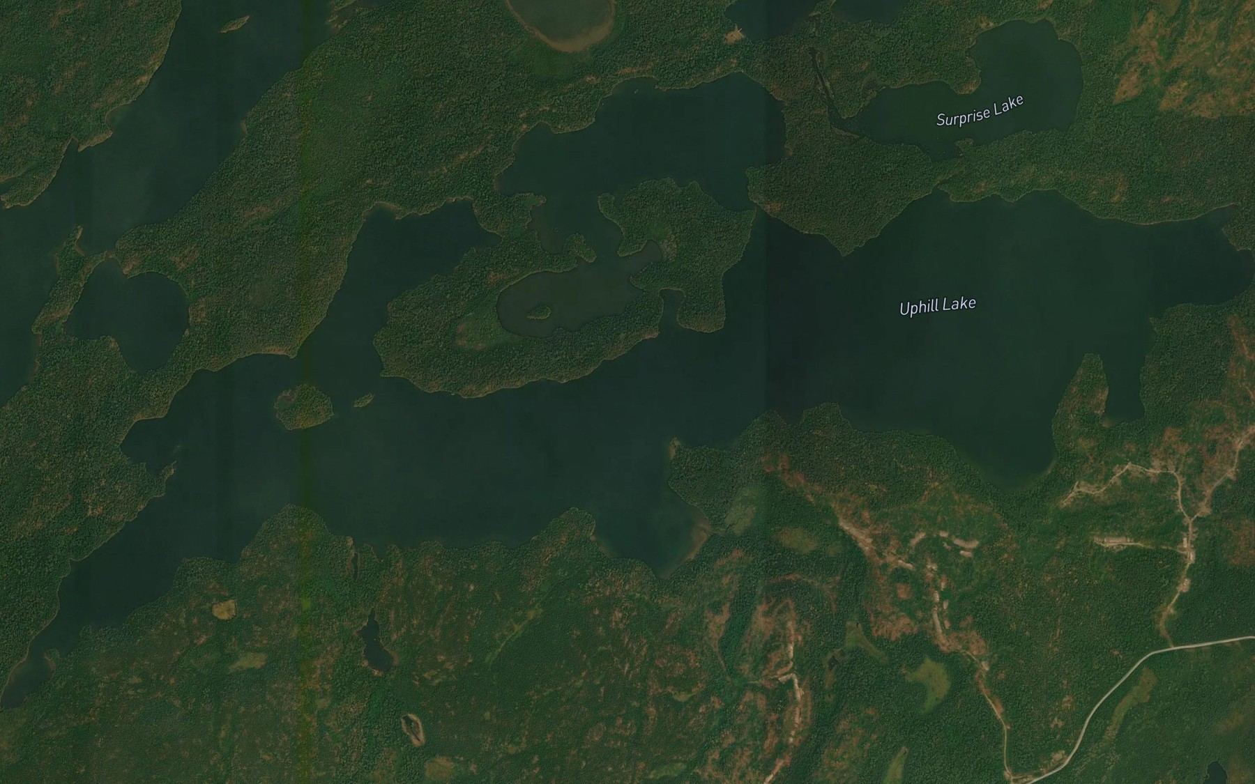 Satellite map of the Uphill Lake