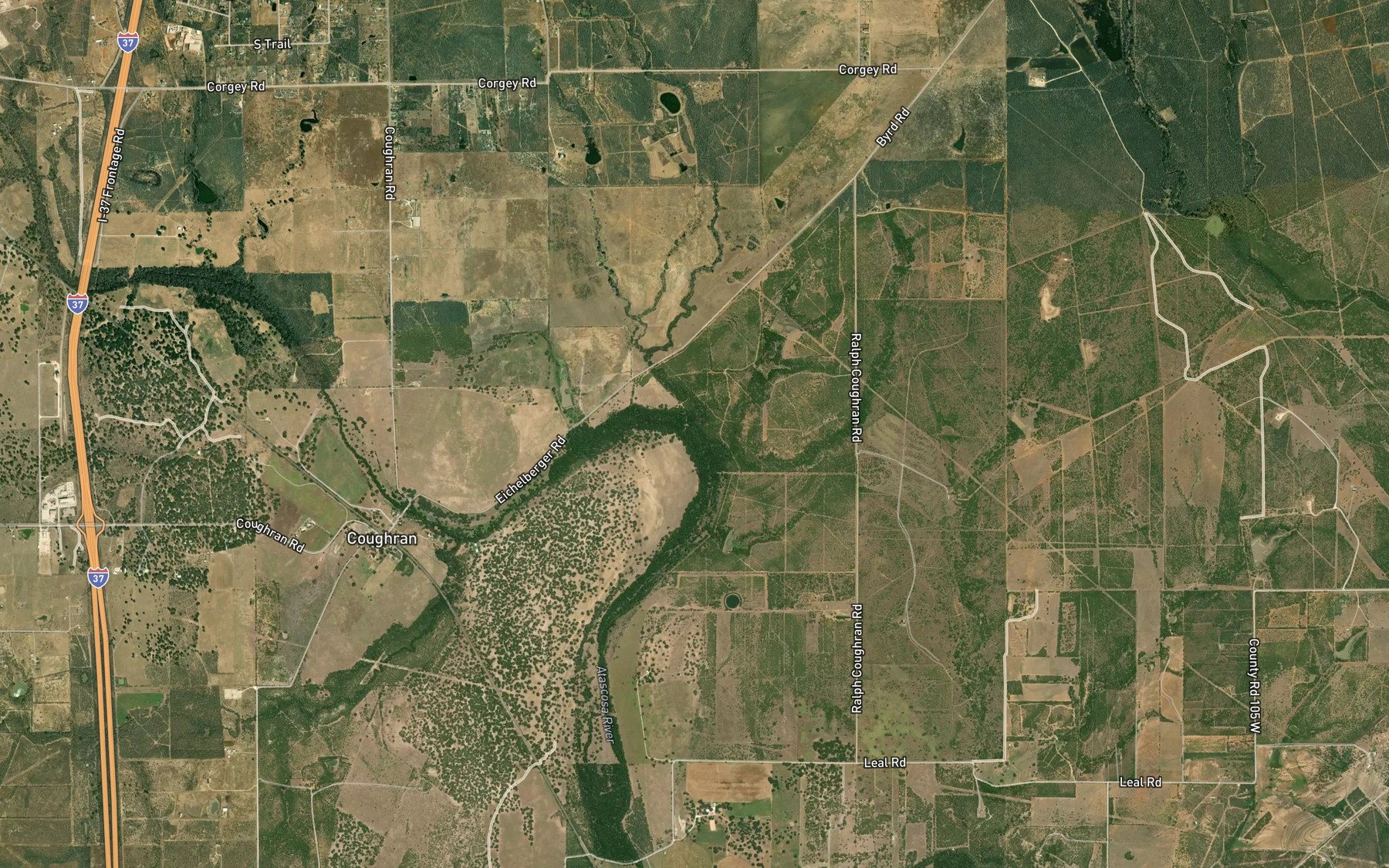 Satellite map of the Averia Creek