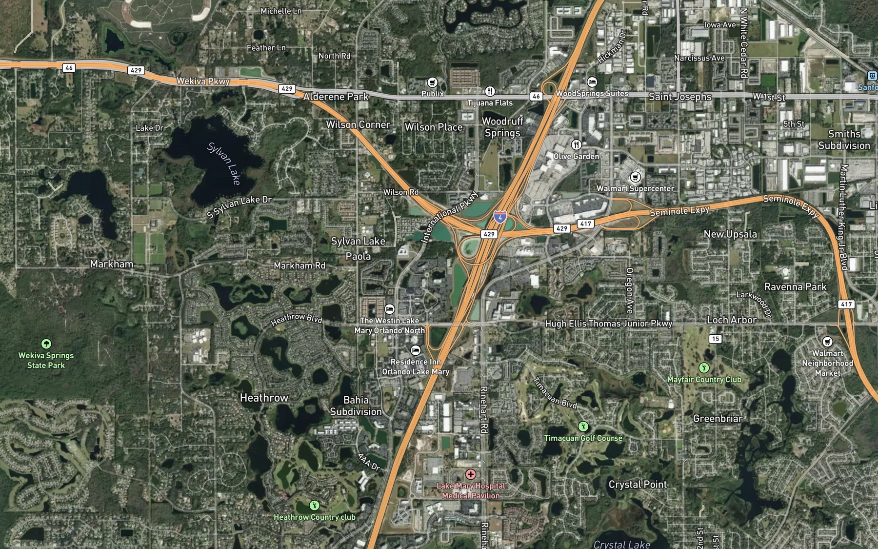 Satellite map of the Trout Lake