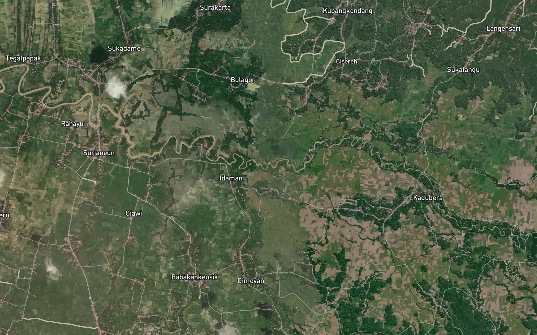 Satellite map of the Ci Keusikeun
