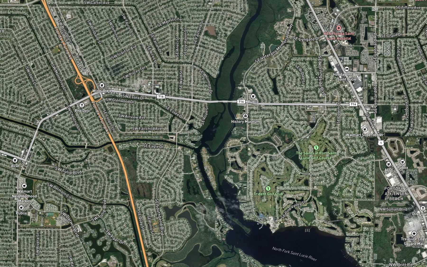 Satellite map of the Mud Cove