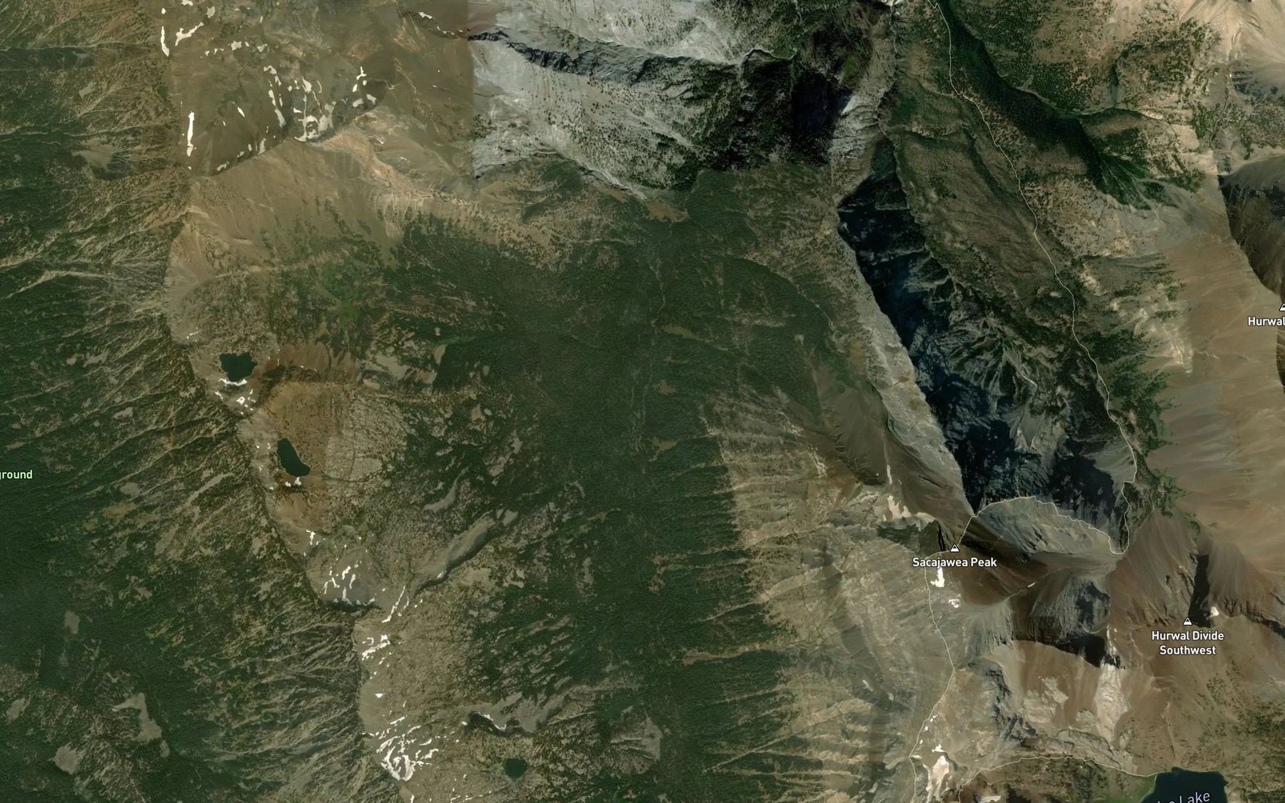 Satellite map of the Billy Jones Creek