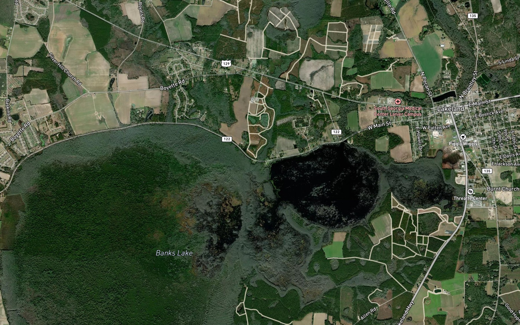 Satellite map of the Alligator Run