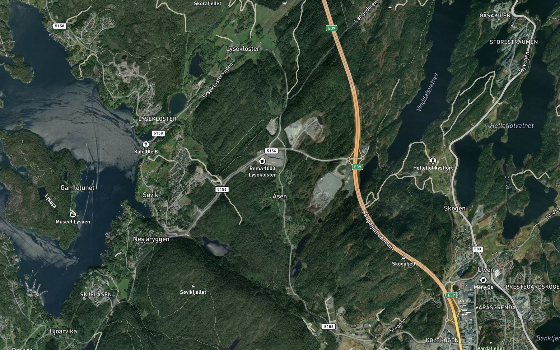 Satellite map of the Abbed-tjorna