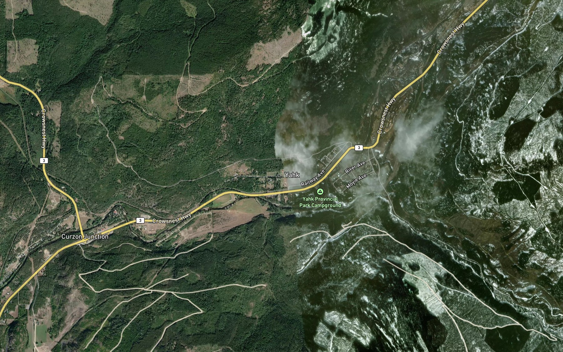 Satellite map of the King Creek