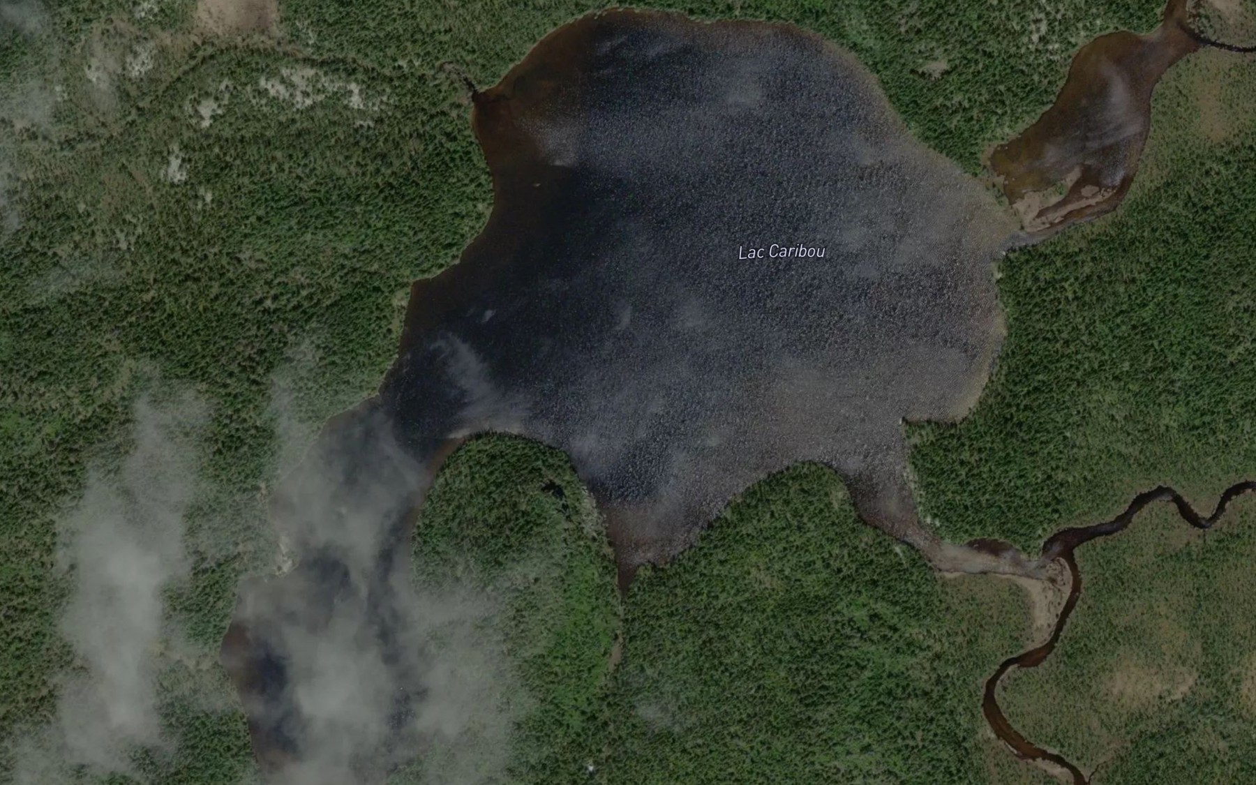 Satellite map of the Lac Caribou