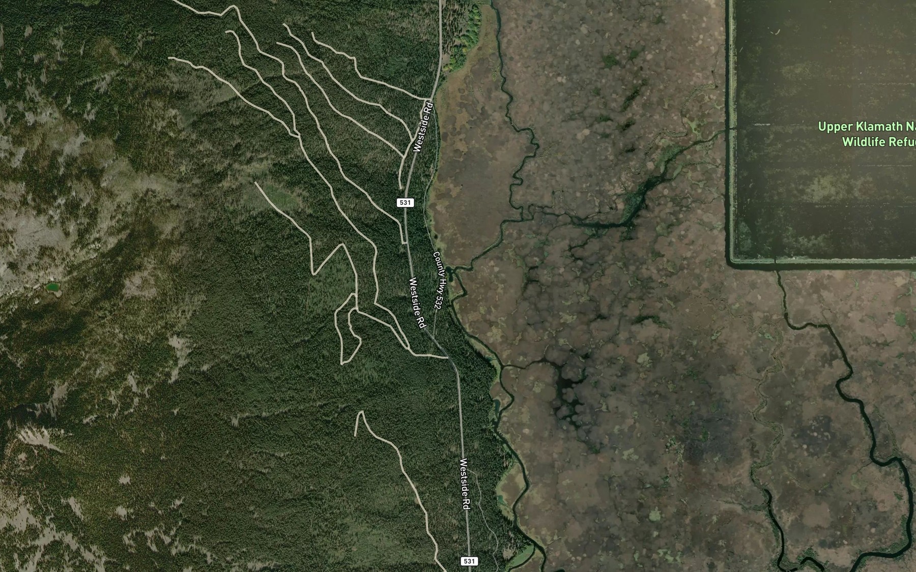 Satellite map of the Malone Spring