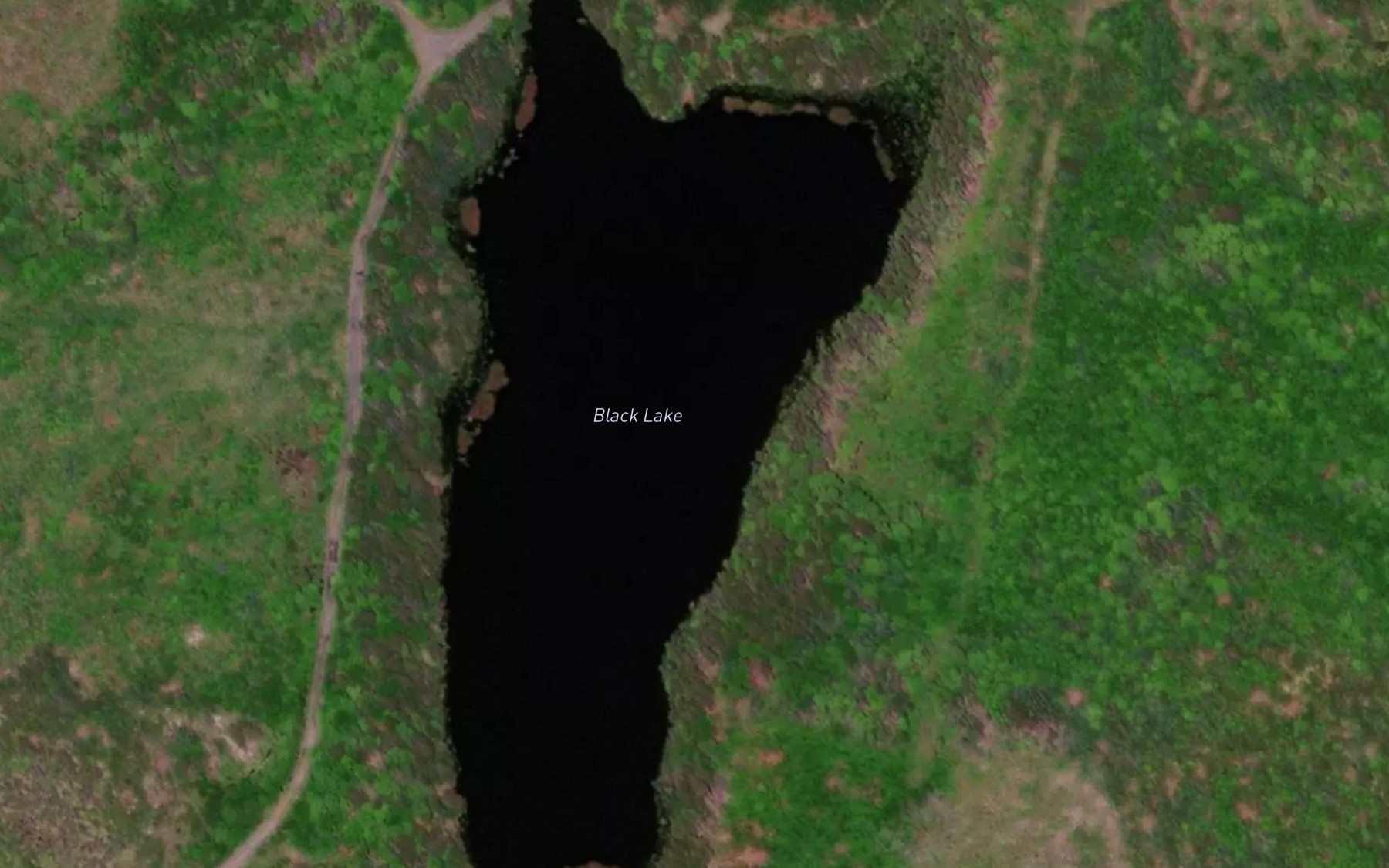 Satellite map of the Black Lake