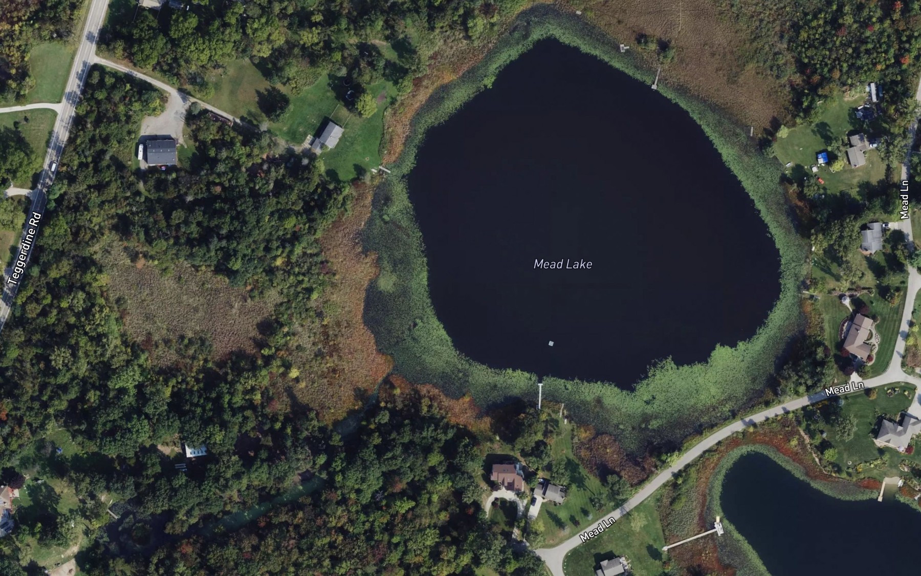 Satellite map of the Mead Lake