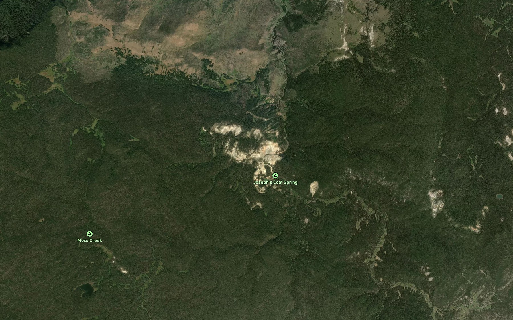 Satellite map of the Whistler Geyser