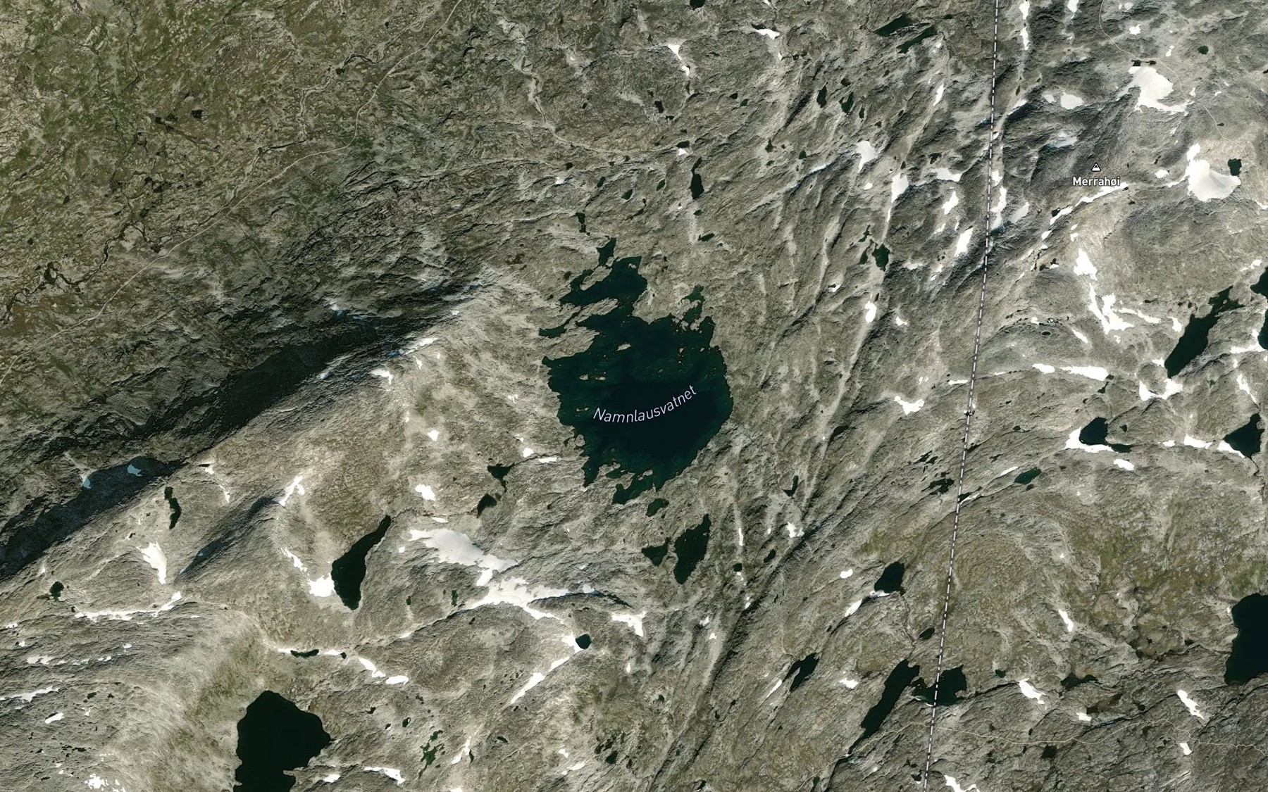 Satellite map of the Namnlausvatnet