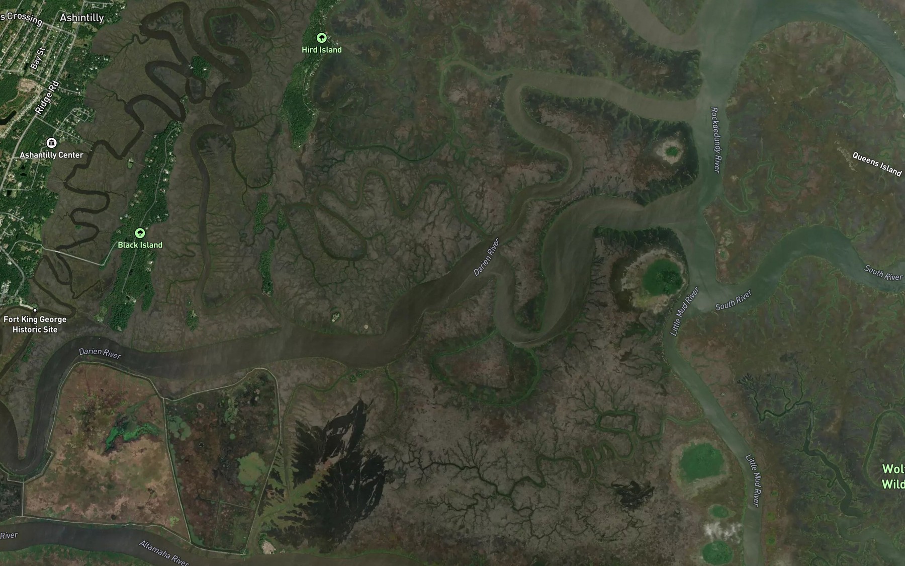 Satellite map of the Darien River